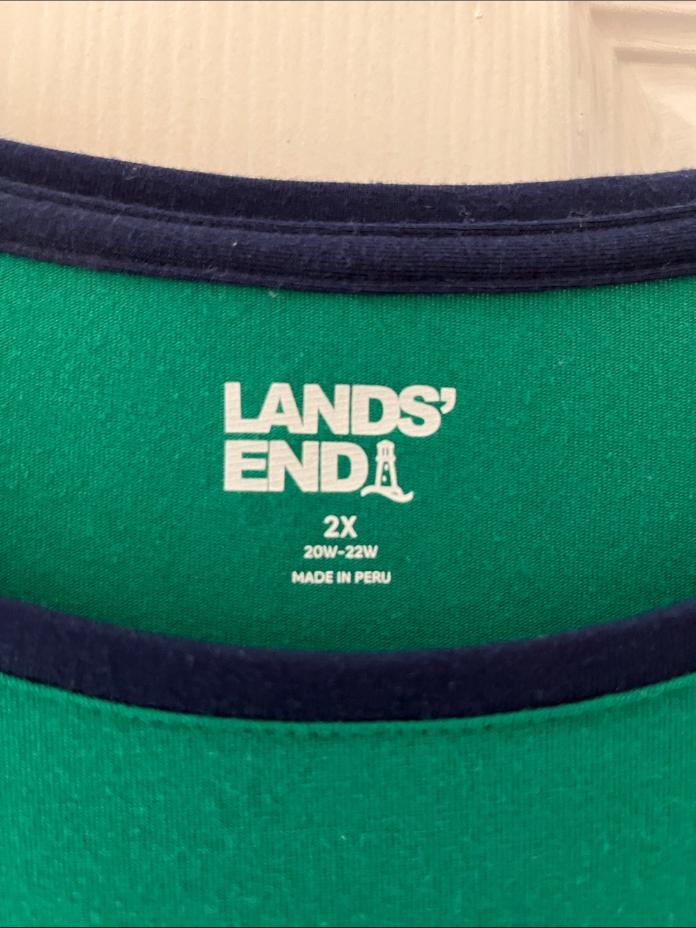 Lands' End Emerald Green Short-Sleeve Tunic with Navy Trim - Picture 2 of 7